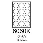 etikety RAYFILM 60mm kruh univerzálne modré R01236060KA (100 list./A4) R0123.6060KA