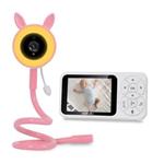 EVOLVEO Baby Monitor N35 – dětská chůvička s kamerou, VOX, teploměr, noční vidění, RGB světlo, Růžová