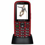 EVOLVEO EasyPhone EG, mobilní telefon pro seniory s nabíjecím stojánkem (červená barva) EP-550-EGR