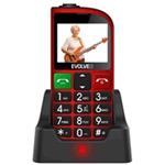 EVOLVEO EasyPhone FM, mobilní telefon pro seniory s nabíjecím stojánkem (červená barva) EP-800-FMR