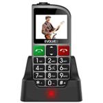 EVOLVEO EasyPhone FM, mobilní telefon pro seniory s nabíjecím stojánkem (stříbrná barva) EP-800-FMS