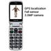 EVOLVEO EasyPhone FS, vyklápěcí mobilní telefon 2.8" pro seniory s nabíjecím stojánkem (černá barva) EP-771-FSB