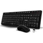EVOLVEO K1050, bezhlučný set bezdr. klávesnice a myši, CZ+SK, černá K1050-BK-CZ