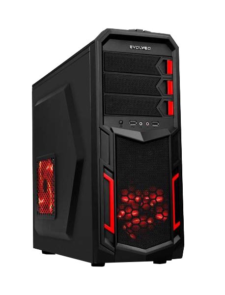Evolveo K2 case, ATX, USB 3.0 + 2xUSB 2.0 + audio, čierny, bez zdroja CAE K2