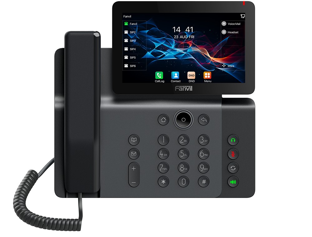Fanvil V66 SIP telefon, 7" bar.disp., WiFi, BT, dual Gbit, PoE, H.264