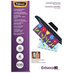 FELLOWES laminovací fólie A4 80 mic samolepící/ velikost 216x303 mm/ lesklé/ 100 pack lampofela4080ad