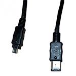 FireWire kábel IEEE 1394, IEEE 1394 (6pin) M- IEEE 1394 (4pin) M, 2m, čierny, Logo, blister 24130