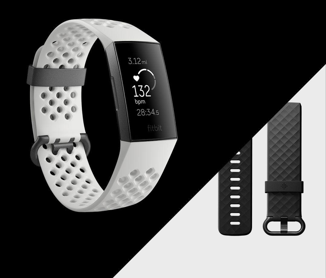 Fitbit Charge 3 Special Edition (NFC) - Graphite / White Silicone FB410GMWT-EU