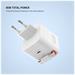 FIXED Sieťová GaNnabíjačka s 2xUSB-C výstupom PD 3.0, so samonavýjacím káblom, 65W, biela FIXCG65R-2C-WH