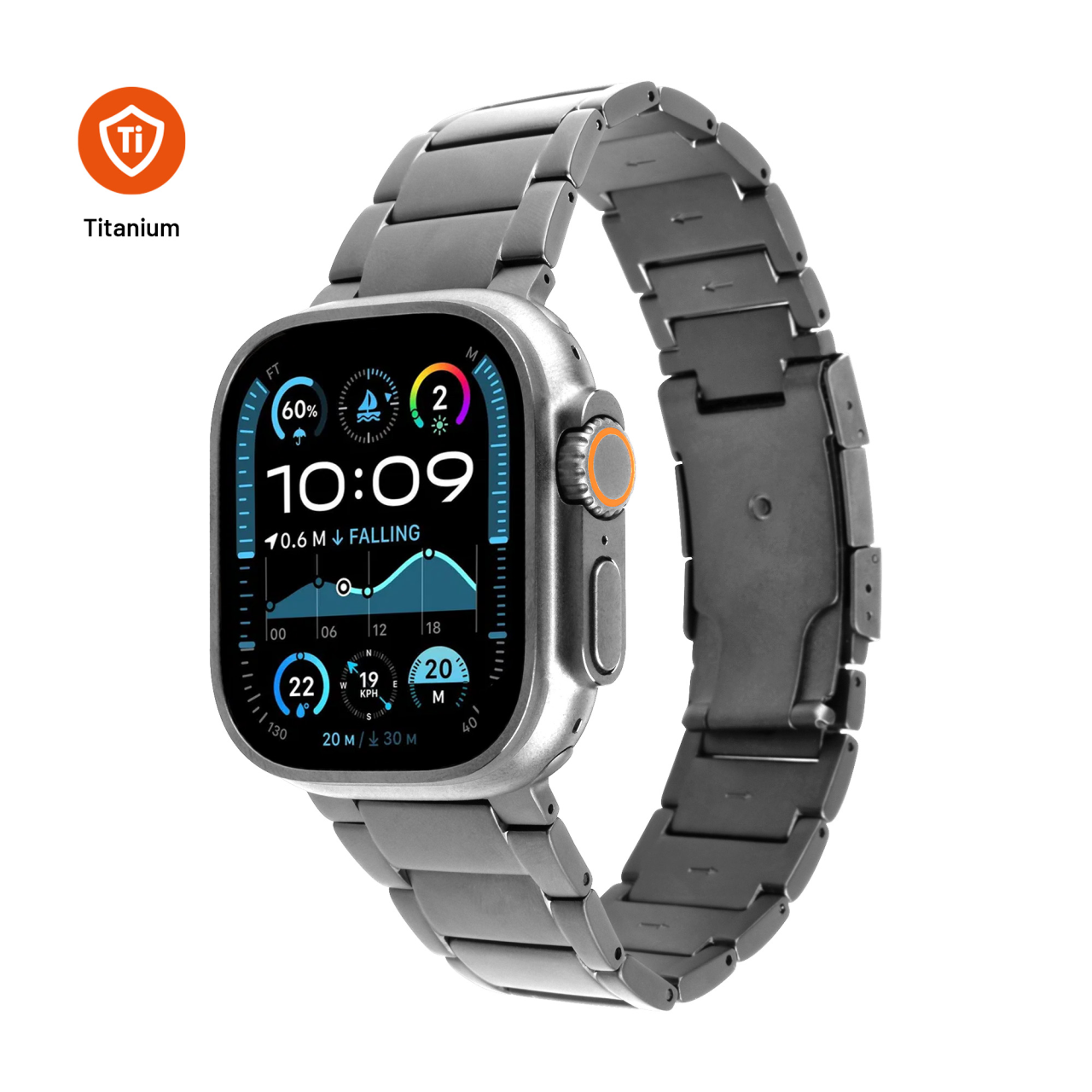 FIXED Titanium Strap pre Apple Watch 44/45/46/49mm, prirodný titán FIXTST-434-NT