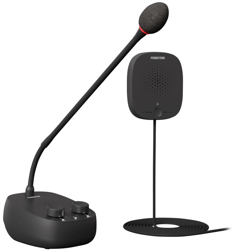 Fonestar Obousměrný intercom s anti-feedback, automatickým řízením, prioritou interní komunikace, sluchátka, INTERFON-W