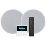 Fonestar Ozvučovací set 2×15 W RMS, BT 50, FM/USB, LCD, 2× stropní repro 6"/8 ?, hl 75 mm, ovladač KS-WALL