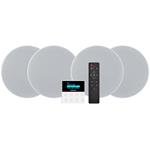 Fonestar Ozvučovací set 2×15 W RMS, BT/FM/USB/LCD, 4× 6" stropní repro, hl 63 mm, zesilovač 86×86 mm, bílý KS-WALL-4