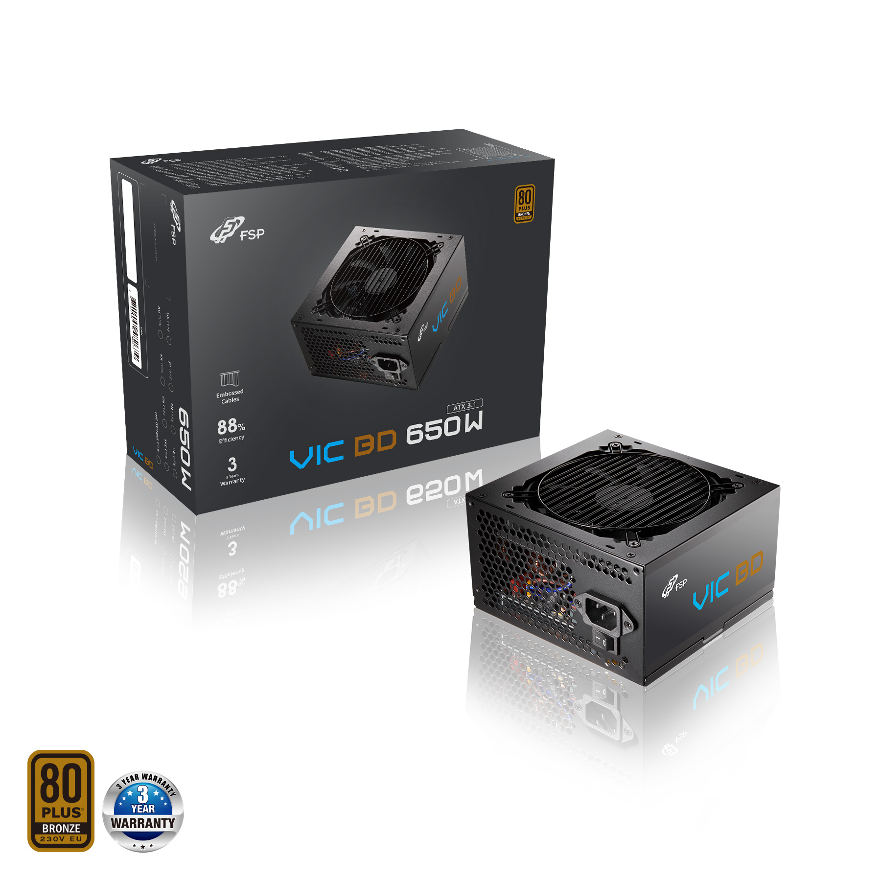 FSP VIC BD 650, 80PLUS BRONZE, ATX 3.1, 650W POA6500202