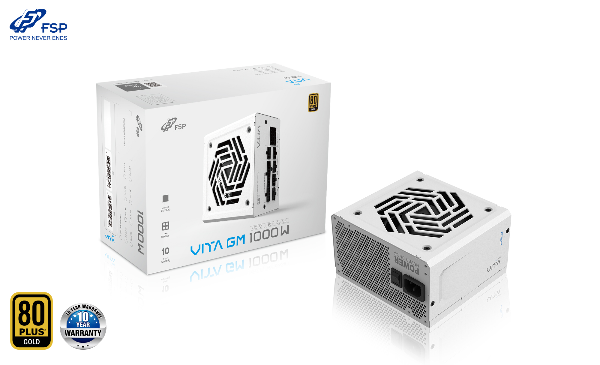 FSP VITA GM White/1000W/ATX 3.1/80PLUS Gold/Modular/Retail PPA10A4013