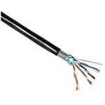 FTP kabel LYNX Cat5E, drát, venkovní dvojitý plášť PE+PE, černý, 305m, cívka - poškozený ob LX-SLD-FTP5E-OUTDJP-BK//obal