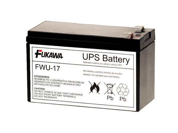 FUKAWA olověná baterie FWU-17/ náhradní baterie za RBC17/ 12V/ 9Ah/ životnost 3-5 let/ Faston 250 12326 FWU17