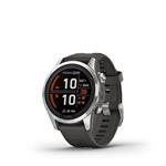 Garmin fenix 7S Pro Solar, Silver Stainless Steel, Graphite Band 010-02776-01