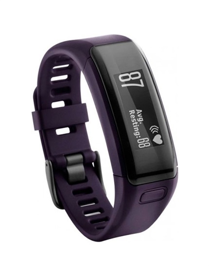 GARMIN fitness náramek vivosmart Optic/ LCD 25,3 x 10,7 mm/ Bluetooth/ ANT+/ iOS/ Android/ (vel. L) fialová 010-01955-13