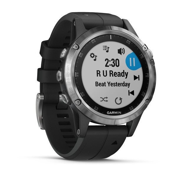 fenix 5 plus silver with black band
