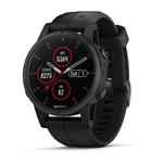 GARMIN GPS chytré hodinky fenix5S Plus Sapphire Black, Black Band, Performer TRI Bundle 020-00278-09