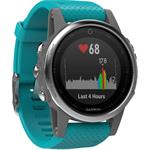 GARMIN GPS chytré hodinky fenix5S Silver Optic, Blue band 010-01685-01