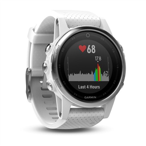 GARMIN GPS chytré hodinky fenix5S Silver Optic, White band 010-01685-00