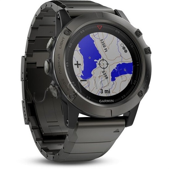 GARMIN GPS chytré hodinky fenix5X Sapphire Gray Optic, Metal band 010-01733-03