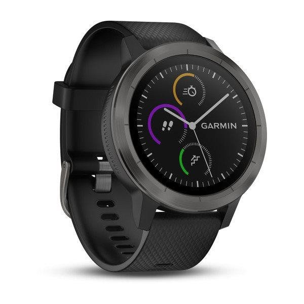 GARMIN GPS multisportovní hodinky vívoActive3 Optic Grey PVD 010-01769-12