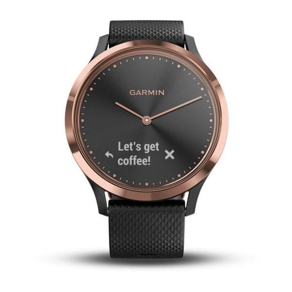 GARMIN stylové/chytré hodinky vívomove Optic Sport Rose Gold Black (velikost S/M) 010-01850-26