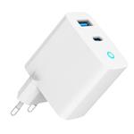 GEMBIRD 2-portová 30W GaN USB rychlonabíječka, LED, bílá TA-UC-PDQC30L-W-01