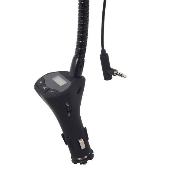 Gembird 4v1 držiak na smartfón do 12 V zdierky zapalovača s nabíjačkou, FM transmitterom a handsfree funkciami TA-CHU3