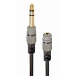 Gembird 6.35 mm to 3.5 mm audio adapter, 0.2m, black