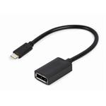 Gembird adaptér USB-C (M) na DisplayPort (F), 4K, 0.15m kábel, čierny A-CM-DPF-02
