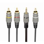 Gembird audio cable JACK 3,5mm (4-pin) M / 3x RCA (CINCH) M, 1.5M, black