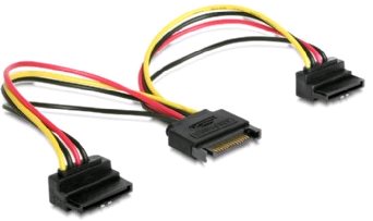Gembird cable power SATA 15 pin -> 2x SATA HDD (angled connectors)