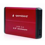 GEMBIRD Externí box pro 2.5" zařízení, USB 3.0, SATA, červený EE2-U3S-2-R