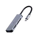GEMBIRD hub, 3-port USB 3.1, Type-C, se čtečkou karet UHB-CM-CRU3P1U2P2-01