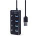 GEMBIRD hub, 4-port USB 3.1 (Gen 1) hub s vypínači UHB-U3P4P-01