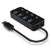GEMBIRD hub, 4-port USB 3.1 (Gen 1) hub s vypínači UHB-U3P4P-01