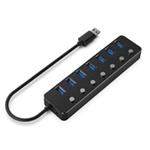 GEMBIRD hub, 7-port USB 3.1 (Gen 1) hub s vypínači UHB-U3P7P-01