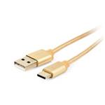 GEMBIRD Kabel CABLEXPERT USB 3.0 AM na Type-C kabel (AM/CM), 1,8m, opletený, zlatý, blister CCB-mUSB2B-AMCM-6-G