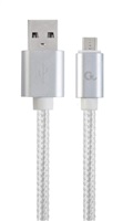 GEMBIRD Kabel CABLEXPERT USB A Male/Micro B Male 2.0, 1,8m, opletený, stříbrný, blister CCB-mUSB2B-AMBM-6-S