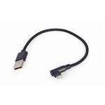 Gembird kábel nabíjací Lightning 8-pin (M) 90° na USB 2.0 (M), 0.2 m, čierny CC-USB2-AMLML-0.2M
