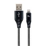 Gembird kábel nabíjací Lightning 8-pin (M) na USB 2.0 (M), prémiový, opletený, 1 m, čierny