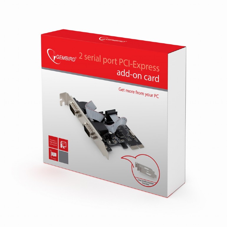 Gembird PCI Express card > 2x serial (low profile) SPC-22