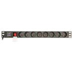 Gembird PDU, 8 českých zásuvek, 1U, 16A, Schuko zástrčka, kabel 3m EG-PDU-014-F