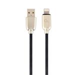 Gembird Premium rubber 8-pin charging and data cable, 2m, black CC-USB2R-AMLM-2M