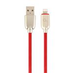 Gembird Premium rubber 8-pin charging and data cable, 2m, red CC-USB2R-AMLM-2M-R