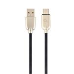 Gembird Premium rubber Type-C USB charging and data cable, 1m, black CC-USB2R-AMCM-1M
